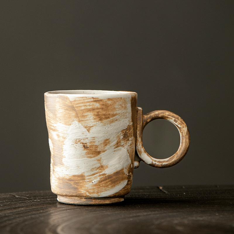

Retro small mug cup ceramic home office coffee cup teacup master cup afternoon tea Dehua ceramics 160ml