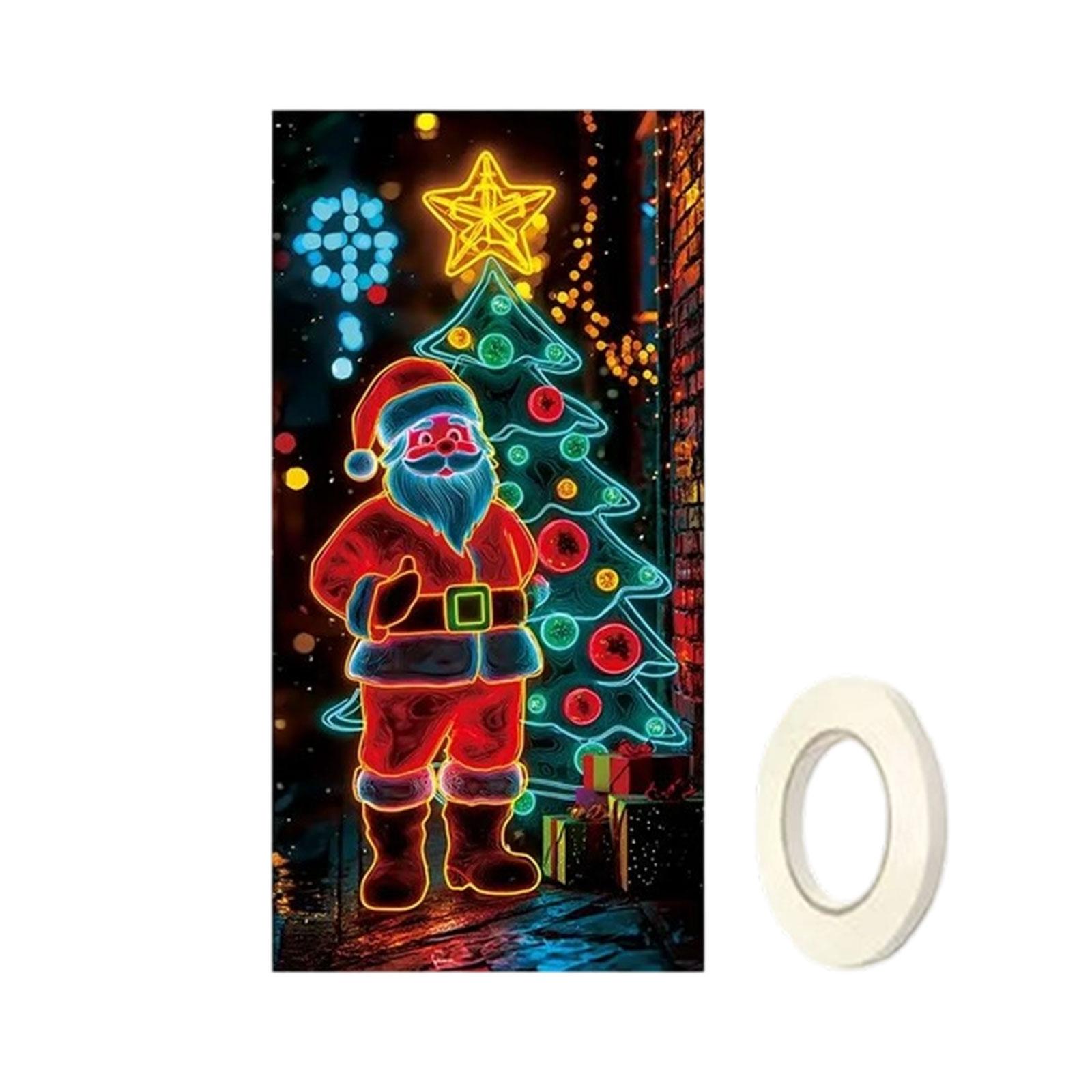 

Рождественский УФ Флуоресцентный Баннер/чехол на дверь Фон/украшение для праздничной вечеринки/Рождественская декоративная подвесная ткань One Size