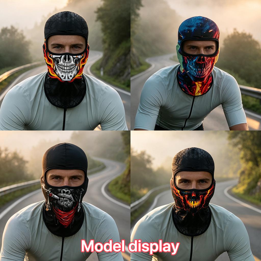 Balaclava Helmet, Animal Skull Pattern Sun UV Protection Face Mask, Lightweight Breathable Neck Gaiter for Motorcycle Cycling
