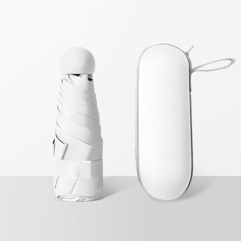 50% avslag: Kompakt Svart Plast Mini Paraply for UV-beskyttelse - Dobbeltbruk for Sol og Regn