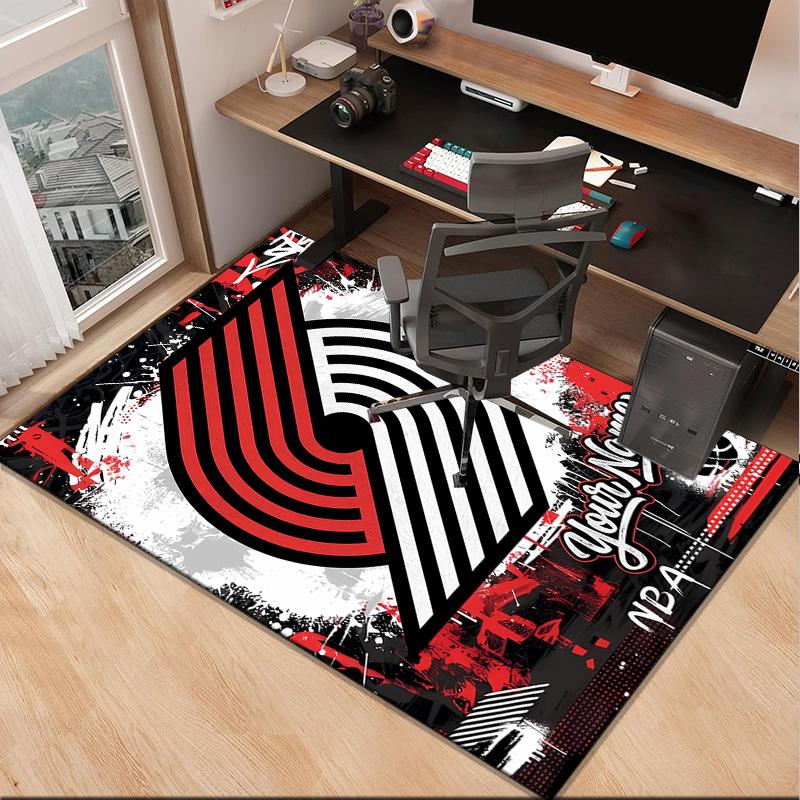Custom NameTrail Blazers Logo Carpet, Indoor Rug, Chair Rug, Living Rooms, Doormat Made From Polyester Home Decor Birthday Christmas Gifts