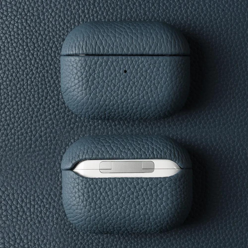 For Airpods Pro Case Genuine Leather Case For Airpods 4/3 /2/ Pro 3 2 1 Protection Box Cases AirPods Case Cowhide Charging Box