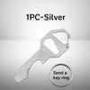 6 In 1 Keychain Pocket Tool for Bottle Opener Screwdriver Ruler Wrench Bit Driver File Portable Design Camping Accessories