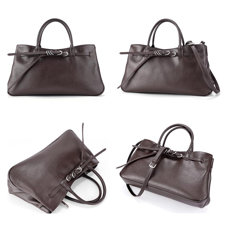 New Genuine Leather Women's Simple Large-capacity Tote Bag Female Luxury Designer Cowhide Leather Underarm Crossbody Bag