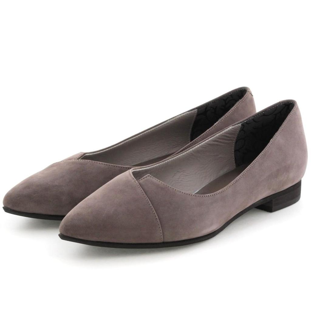 HIMIKO/Himiko/Asymmetrical V-Cut Flat Pumps/641316 Gray 250
