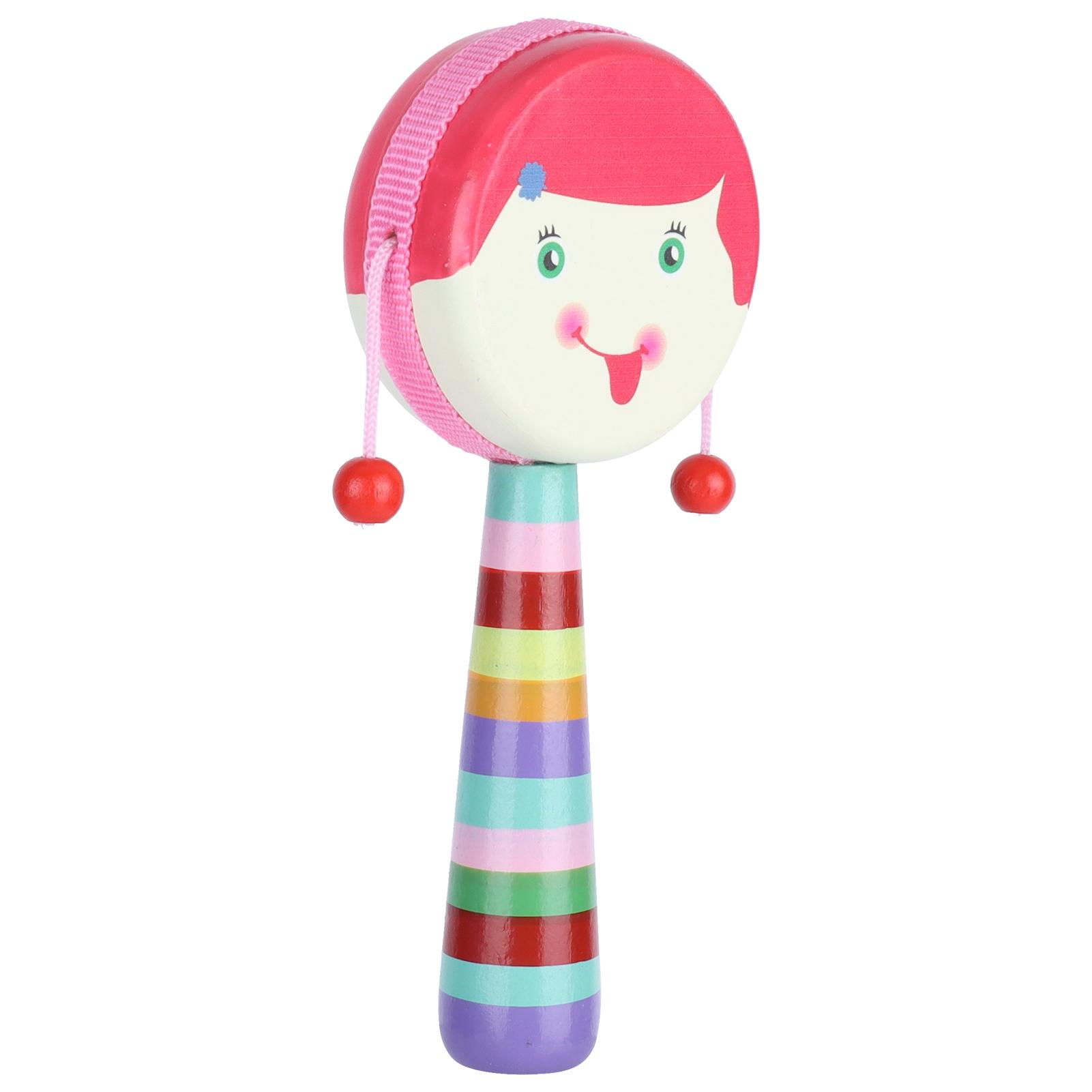 

Rattle Toy Drum Hand Instrument Portable Music Cartoon for Baby Toddler Kid Children