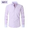 Men's Pocketed Striped Shirt: Business Commute, Crease-Resistant, Long-Sleeved, Plus Size