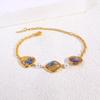 Stainless Steel Gold Color Bracelets with White Pearl Accents Mesh Band Flower Detail and Chunky Link Chain Designs for Women