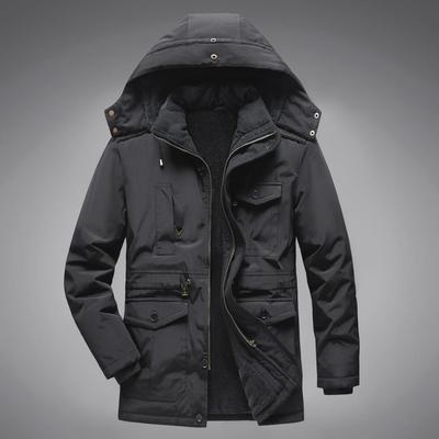 Men's Winter Cotton-Padded Workwear Jacket with Removable Lambskin Lining, Plush, Thickened Northeast Coat