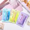 8Pcs Stationery Set with Pencils, Ballpoint Pens, Erasers and Pendants. 5 Styles Optional for Writing and Decorating.