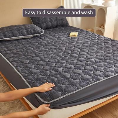 Small Fresh Bubble Yarn Fabric,Laminated Cotton,Adjustable Fitted Sheet160x200,Mattress Protector Cover,Breathable