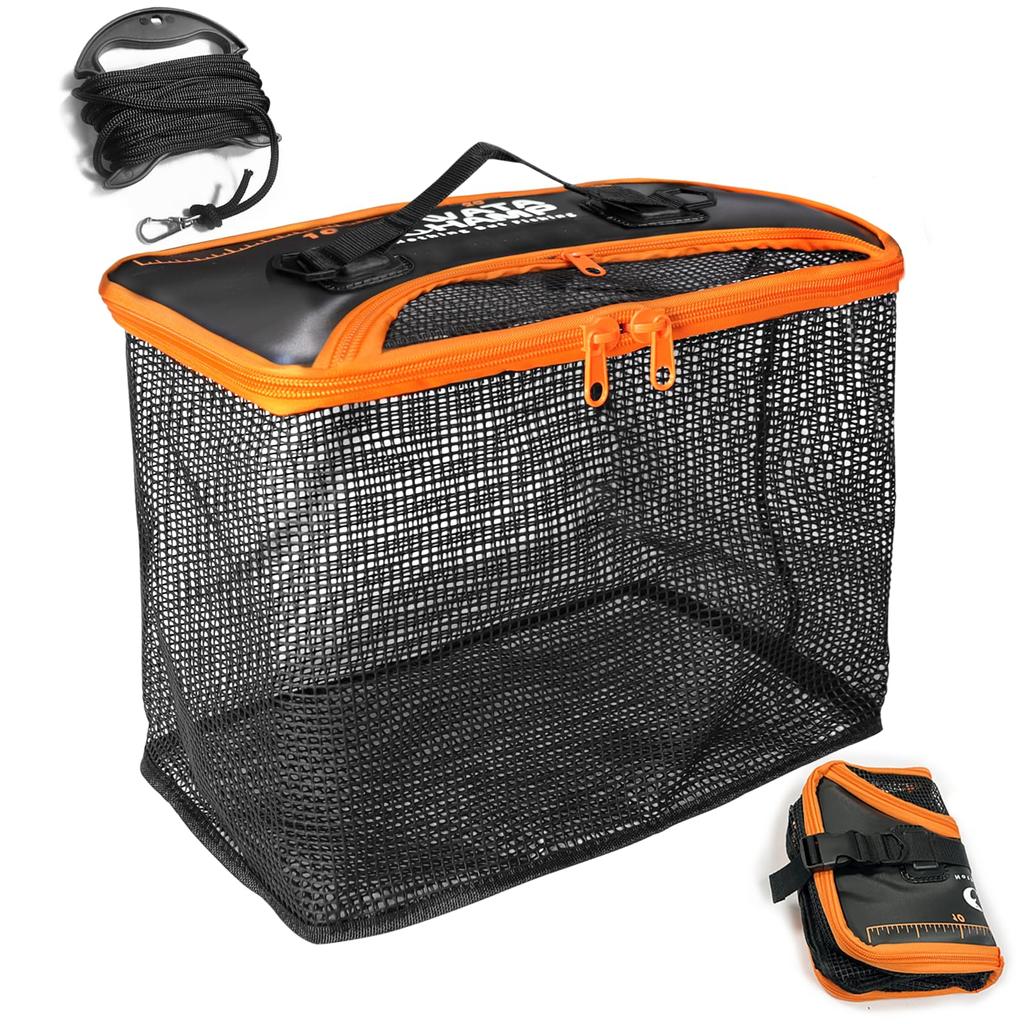 WATACHAMP Sukari Fishing Folding Floating Sukari 40cm Utilized Net Bucket 8m Rope Included Multifunctional Fishing Rock Fishing Fishing Gear Fishing