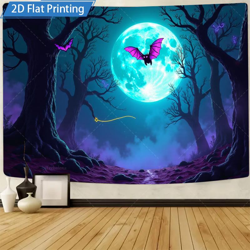 

1pc Wall Tapestry Glowing Skeletons Love Tapestry - Neon Pink & Blue Skull Art for Bedroom Decor 40x30inch