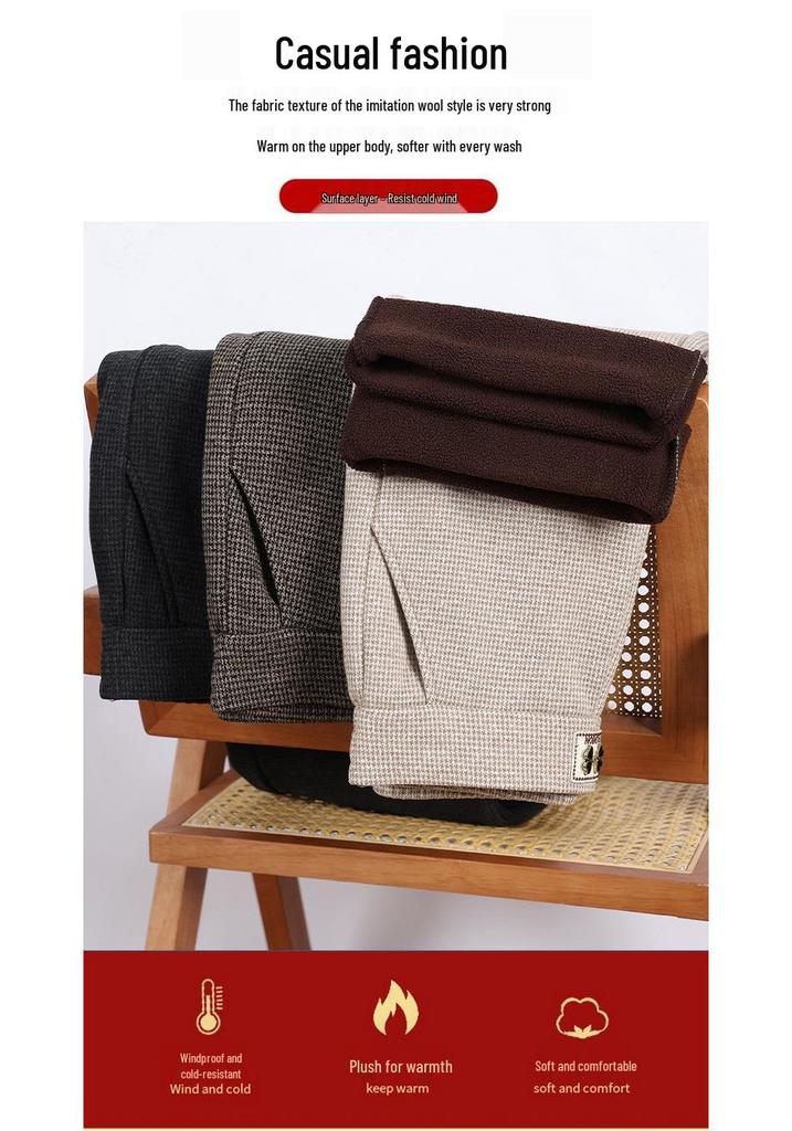 Damen Winter Wollhose mit weitem Bein: Verdickt, Plus Samt, für mittlere und ältere Menschen