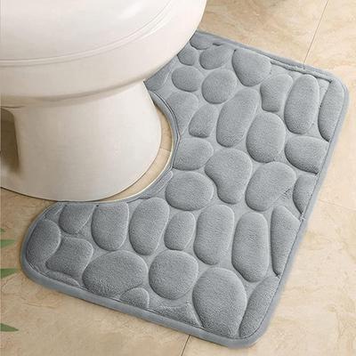 Alfombrilla de baño para inodoro en forma de U, alfombrilla de suelo impermeable, almohadilla absorbente de agua para baño, almohadilla antideslizante