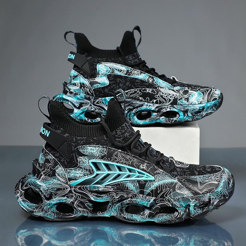 

Мужская обувь Новые кроссовки с лезвиями больших размеров Повседневные беговые сетчатые летние дышащие Путянь Кокосовые спортивные 46