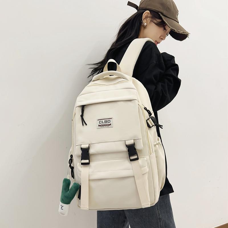 Women's Backpack School Bag Men Solid Color Backpack Travel Bag