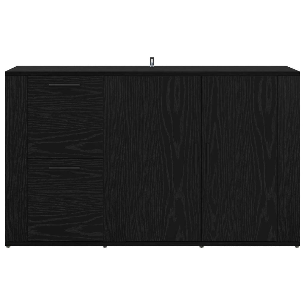 Sideboard in Black Oak Look 100 x 33 x 59.5 cm Engineered Wood