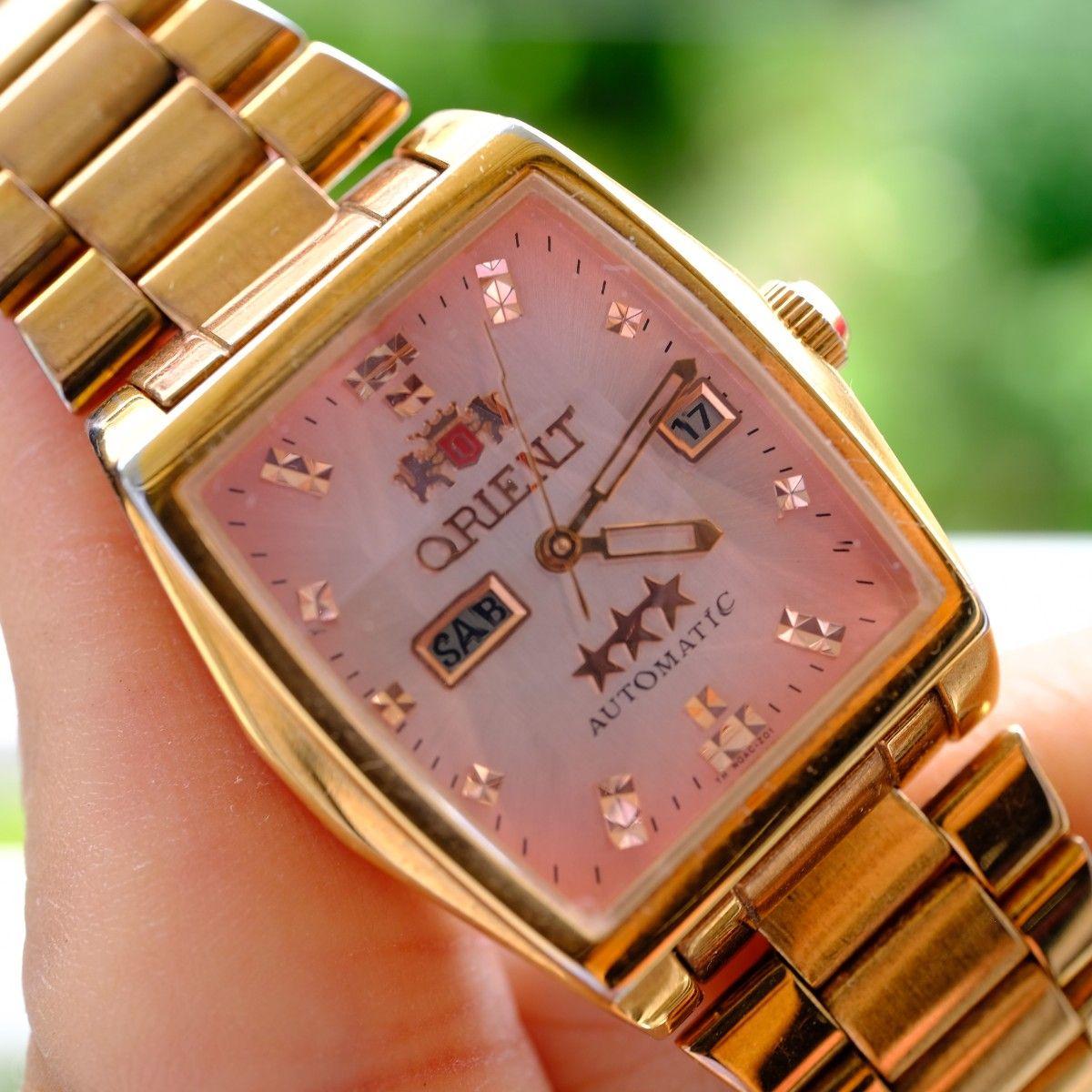 Used Operation ORIENT Orient automatic watch pink dial