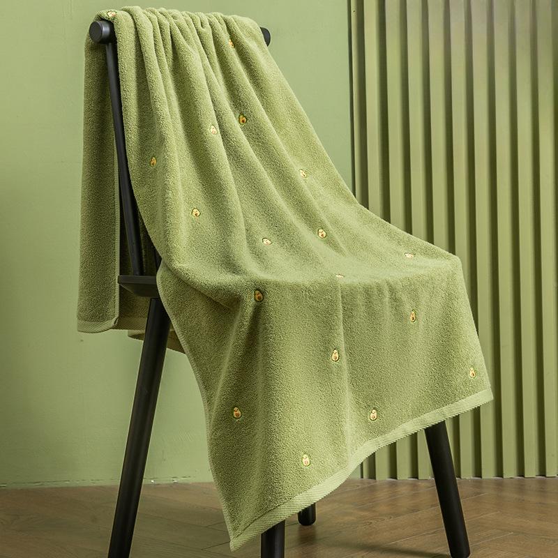 

Avocado Bath Towel Pure Cotton Absorbent Household Adult Bath Towel Beauty Salon Special Cotton Towel Not Shed Lint High Quality 140x70cm&1pc