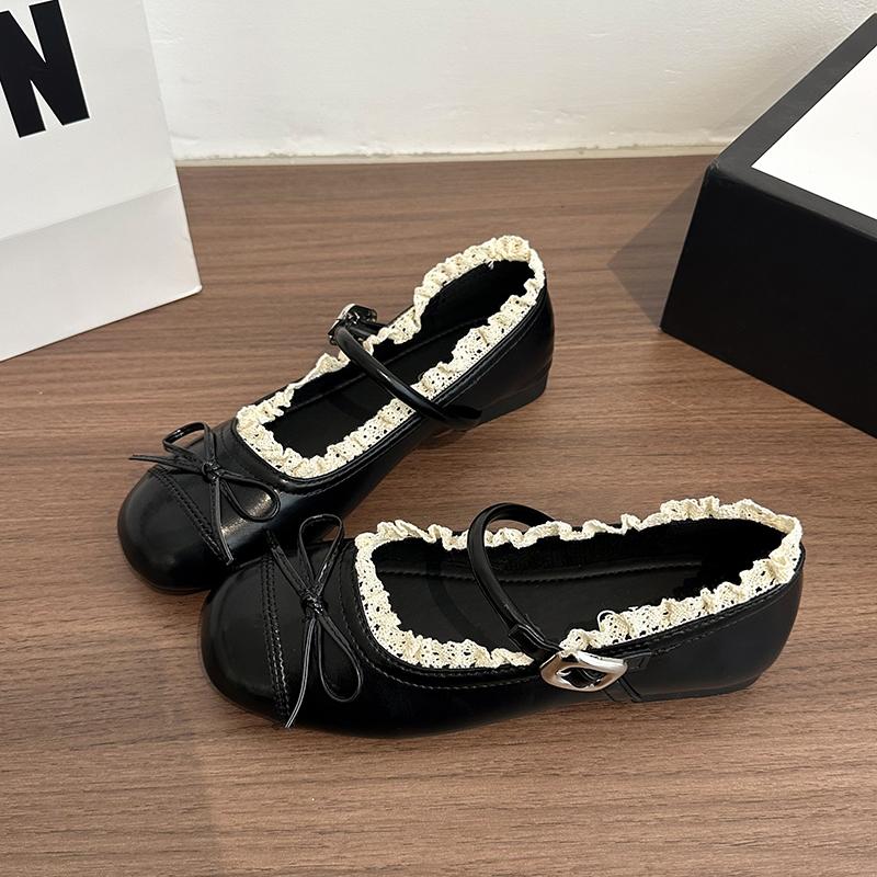 Women's Flats Mary Jane Shoes Round Toe Shallow Women's Ballet Style Casual Shoes Soft Leather Silvery Nude Shoes Zapatos Mujer
