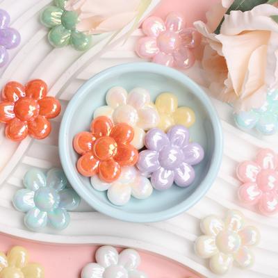 Creative Beaded Material Beading Charms Handcrafted 5pcs Flower Shape Jewelry Accessories With Hole DIY Sunflower Beads Loose Beads Acrylic