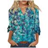 Košile s 3/4 rukávem pro ženy Potisk vzoru Grafická trička Halenky Casual Plus size Basic topy Pulovr
