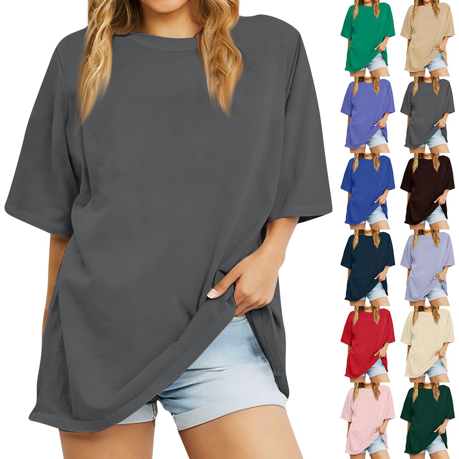 

Women s Fashion Short Sleeves Round Neck T Shirts Casual Summer Tops Basic Tees