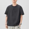 New Summer Short-sleeved T-shirt Men's Button Pullover T-shirt Japanese Five-quarter Sleeve Loose