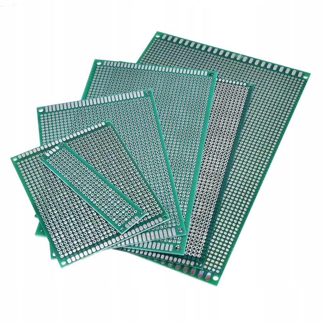 Rosfix Dwustronna Płytka Prototypowa 80 x 120 mm – Uniwersalna do Montażu THT | Raster Otworów 2,54 mm | Zielona Soldermaski