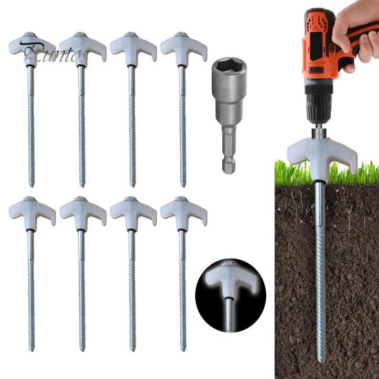 Zelt-Erdnägel, Camping-Heringe mit Aufbewahrungstasche, scharfes Spitzen-Design, einfache Installation, drehbare Bodennägel, Zubehör