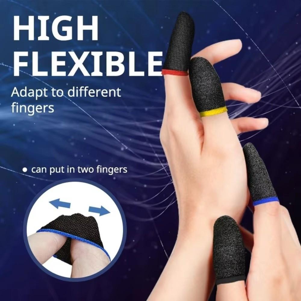 10PCS Breathable Gaming Finger Sleeves Nano Fiber Gaming Fingertip Covers Mobile Gaming