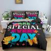 Beautiful Flowers Love Duvet Cover Set For Bedroom Decor Luxury Bedding Set English Letters Background King Bedclothes 3Pcs