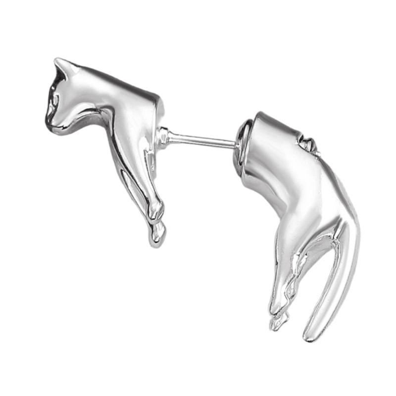 

Cats Studs Earrings Adjustable Design Copper Materials Lightweight Accessory For Sensitive Skin Daily Wear серебряный