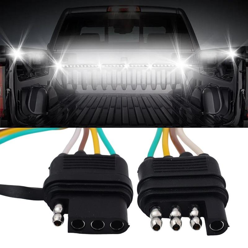 Trailer Wire Power Cord The 4 Pin Connector Prong Plug Suite Wiring Harness Extension Pvc Light Adapter Kit Towing