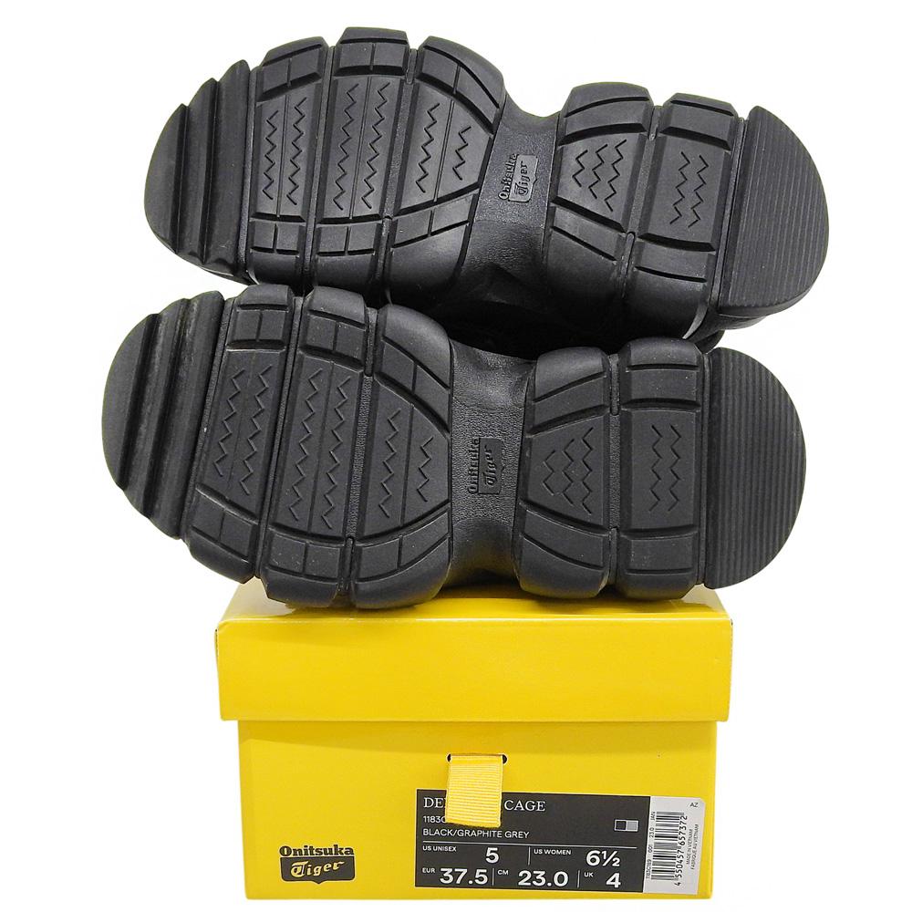 ONITSUKA TIGER DENTIGRE CAGE Women's Leather Sneaker Sandals, Black, 9.1 Inches, 1183C189 Shoes 5(US) blackUsed