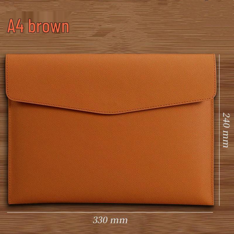 Large Leather A4 Document Folder with Customizable Logo