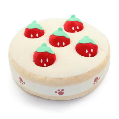 Pet Paradise Hundespielzeug, Pädagogisches Erdbeerkuchen-Design, Hundespielzeug mit Ball, Quietschgeräusch, Nasenarbeitspielzeug (Produktcode: 758-41959)