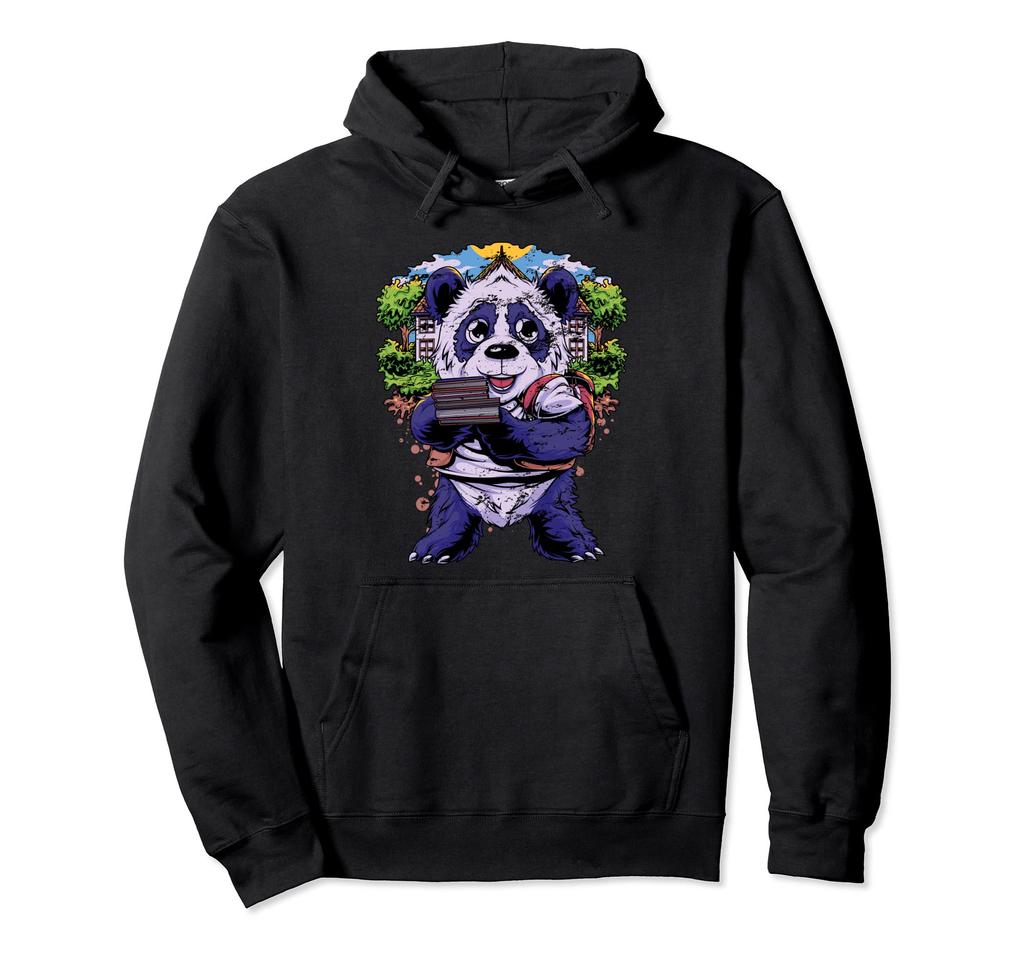 Cute Back to School Panda Hoodie for Boys and Girls