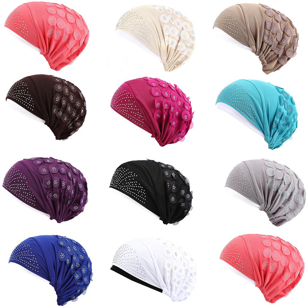 Women Hijab Hair Loss Caps Headscarf Pleated Beanie Muslim Turban - Foto 3