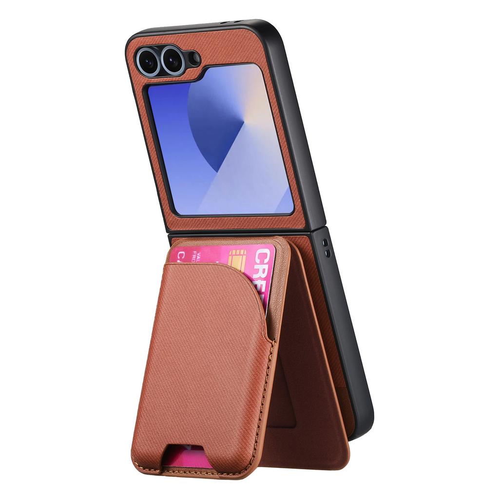 2 in 1 Detachable Vertical Card Solt Wallet Leather Case For Samsung Galaxy Z Flip 7 FE 6 5 Cowboy Magnetic For Magsafe Cover
