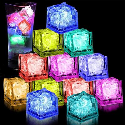 Light Up Ice Cubes for Drinks,Reusable Flashing Glow In the Dark Ice Cubes,Waterproof Color Changing Led Ice Cube for Club Bar Party Wedding Decor
