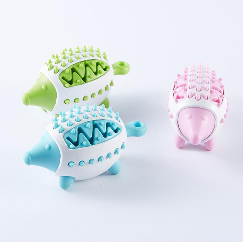 Dog Toys Dog Bite Teeth Grinding Toys Hedgehog Leaking Food Device Prevent Choking Teeth Leaking Food Ball Dog Toys