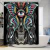 Gothic Butterfly Shower Curtain Dark Skull Tapestry Halloween Home Decor Washable Bathroom Set Vintage Artistic Wall Hanging