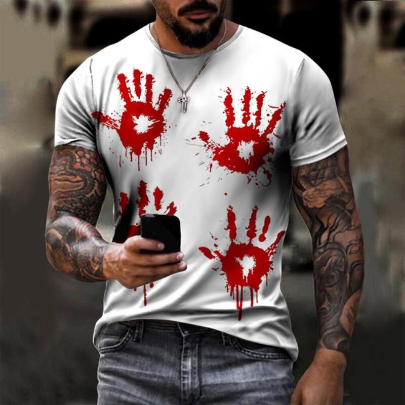 Horror Halloween T-shirts liliac sângeros 3D Print bărbați femei nou mânecă scurtă tricou supradimensionat Harajuku Y2K topuri tricouri copii îmbrăcăminte