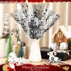 36 Pcs Black White Christmas Tree Picks, 17'' & 12'' Glitter Berry Branches for Wreath, Vase, Home Decor
