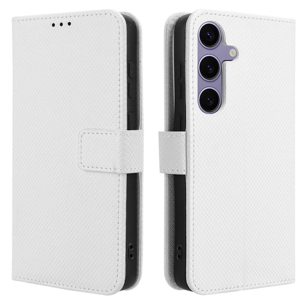 For Samsung Galaxy S25 Case PU Leather Diamond Texture Wallet Phone Cover