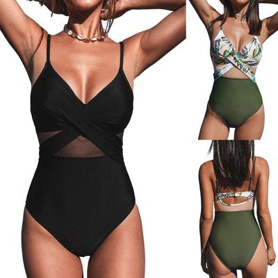 Women's Swimming Suit Sexy  One Piece Swimsuit Mesh Bodysuit Bathing Suit