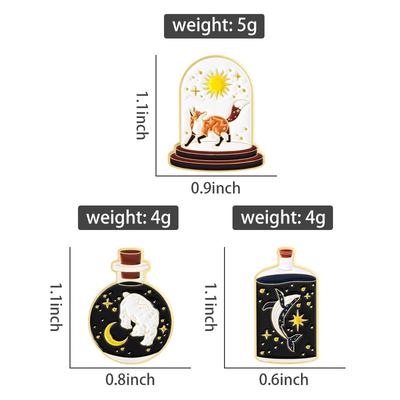Ocean Space Bottle Enamel Pins Custom Night Sky Fox Whale Brooches Lapel Badges Clothes Animal Jewelry Gift for Friends