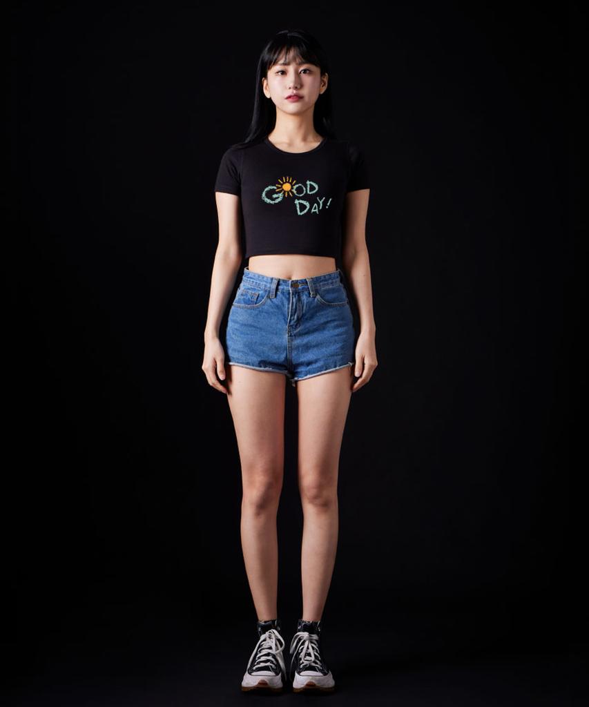 ASTRAL PROJECTION Good Day Supima Spandex Crop Top_Black